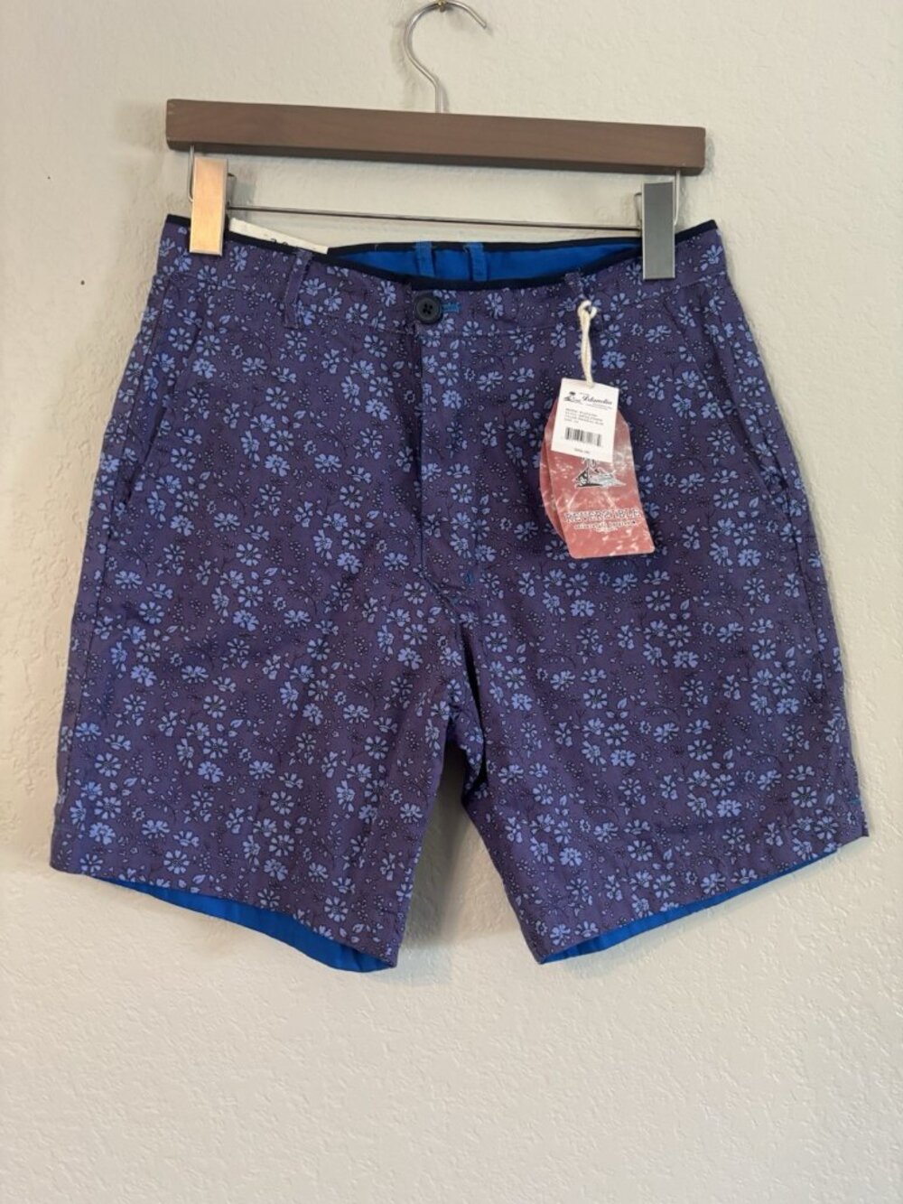 NWT Men’s Islandia Reversible Swim Shorts Sz 30 Waist Blue Purple Hawaiian
